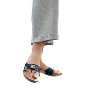 Vintage 1970's Dr.Scholl's Wooden Exercise Sandals and Made In Italy